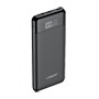 VEGER Powerbank med LCD-display - Kapacitet 10000mAh - USB-C, Micro USB indgange - USB-C, USB-A udgange - Oplader 2 enheder samtidig - Sort farve