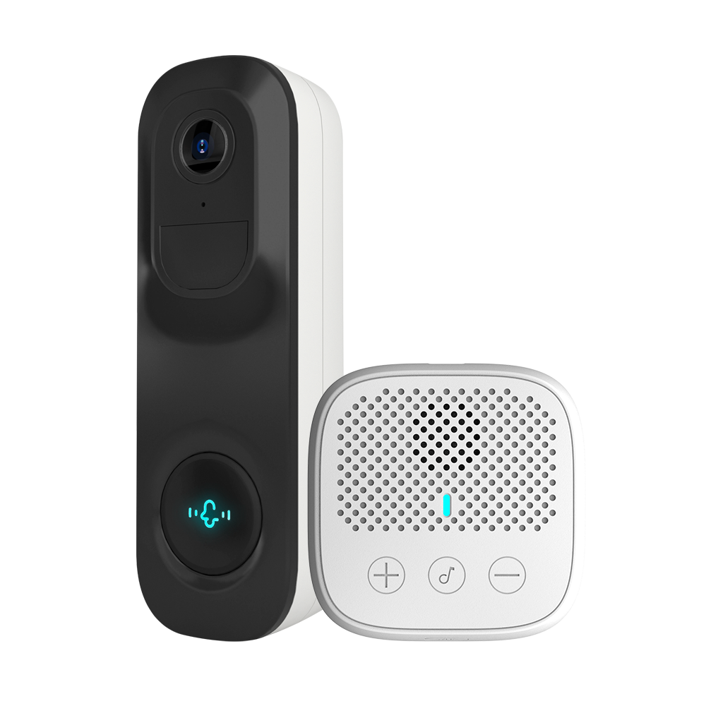 VicoHome 3Mpx WiFi Video dørklokke - PIR sensor / Smart detektion (cloud) - Batteri 5200mAh (uden kabel strømforsyning) - Linse 2.8mm 160°/ IR5m/SD Slot - Trådløs indendørs dørklokke inkluderet - VicoHome og Cloud / Alexa Apps