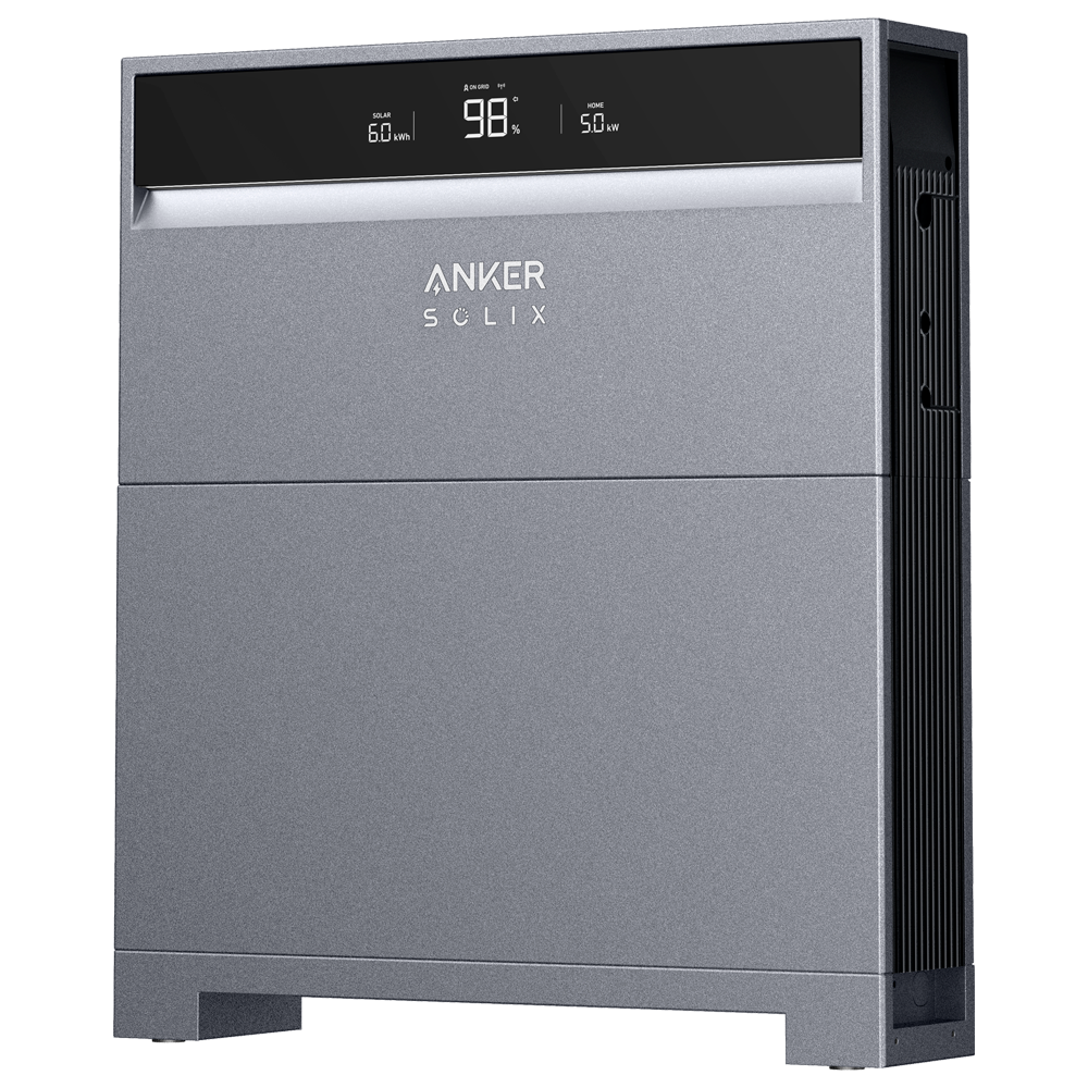 Inverter + Batteripakke Anker Solix - Inverter ASOX-H6K Enfaset - Effekt 6000W - 2 MPPT indgange - Batteri ASOX-X1-B5 5000Wh - Forskellige driftstilstande