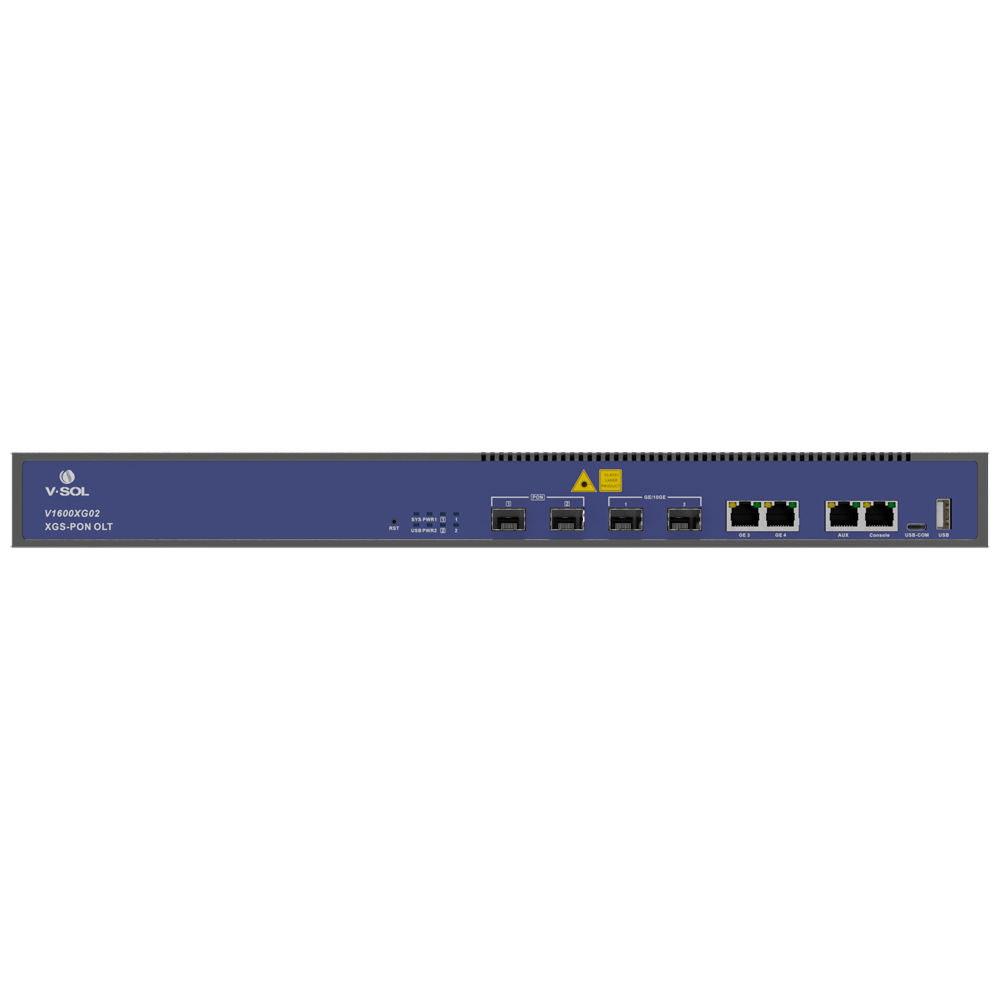 V-SOL 2 GPON XG-PON/XGS-PON OLT - Porte RJ45 10/100/1000 Mbps + SFP+ Port 1/10Gigabit - Op til 256 ONT per enhed - Transmissionsafstand op til 20 km - Routing Layer 3 (NAT,DMZ,ACL,PPPOE,DHCP) - Switching Layer 2 (VLANs, MULTICAST, STP)