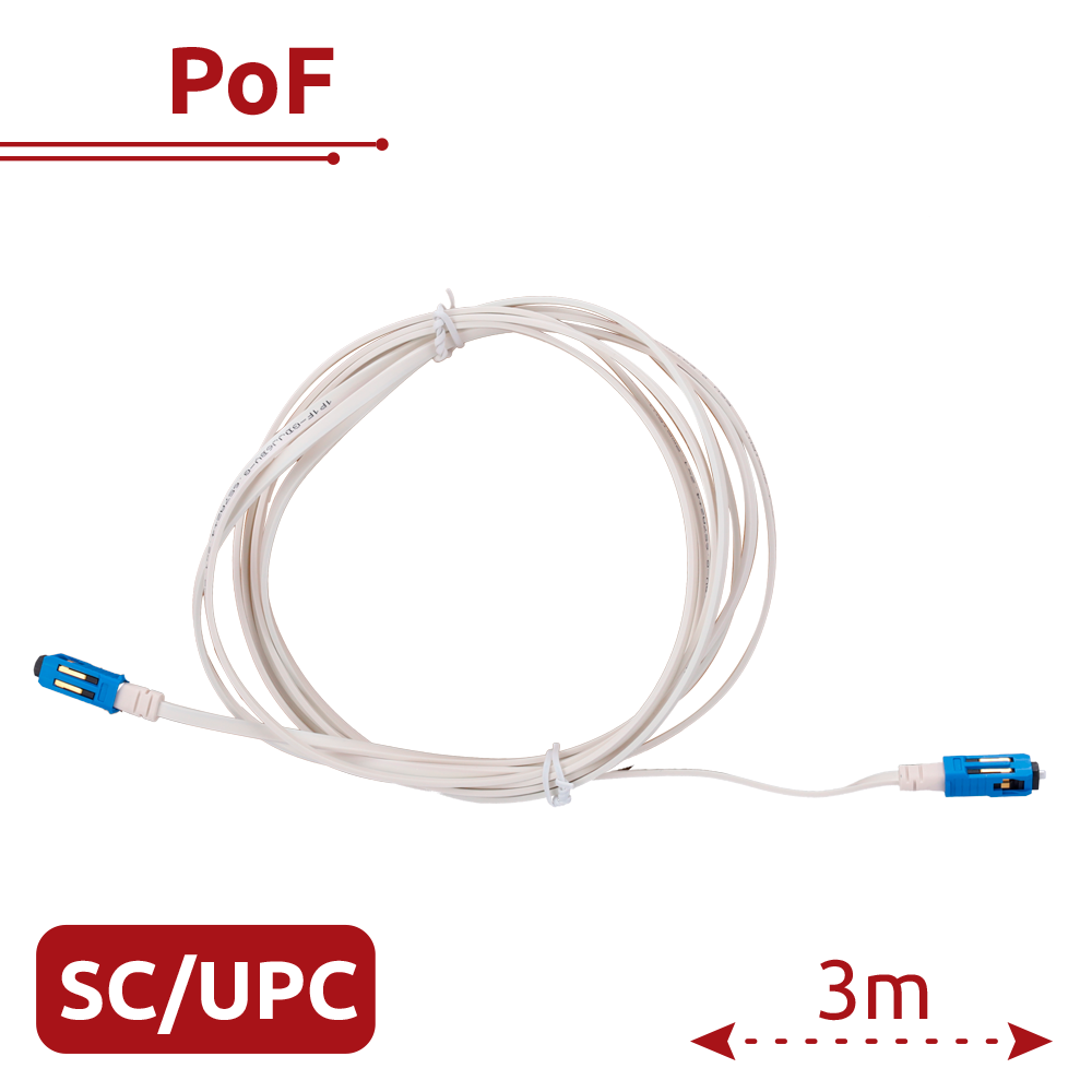 V-SOL - PoF kabel - Muliggør datainjektion og fiberforsyning - UPC simplex SC stik - Længde 3m