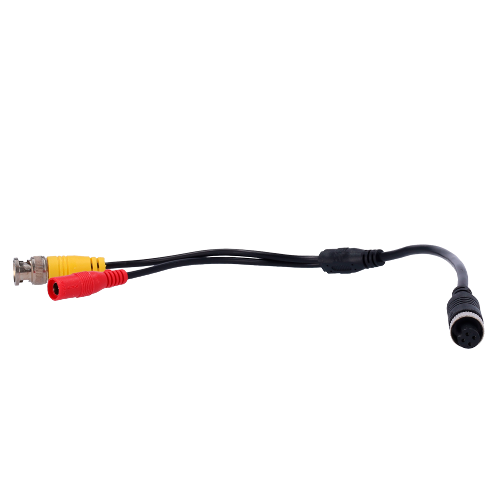 Kabel M12F til BNC + DC - Video output kabel til monitor - Streamax kompatibel - Længde 35cm