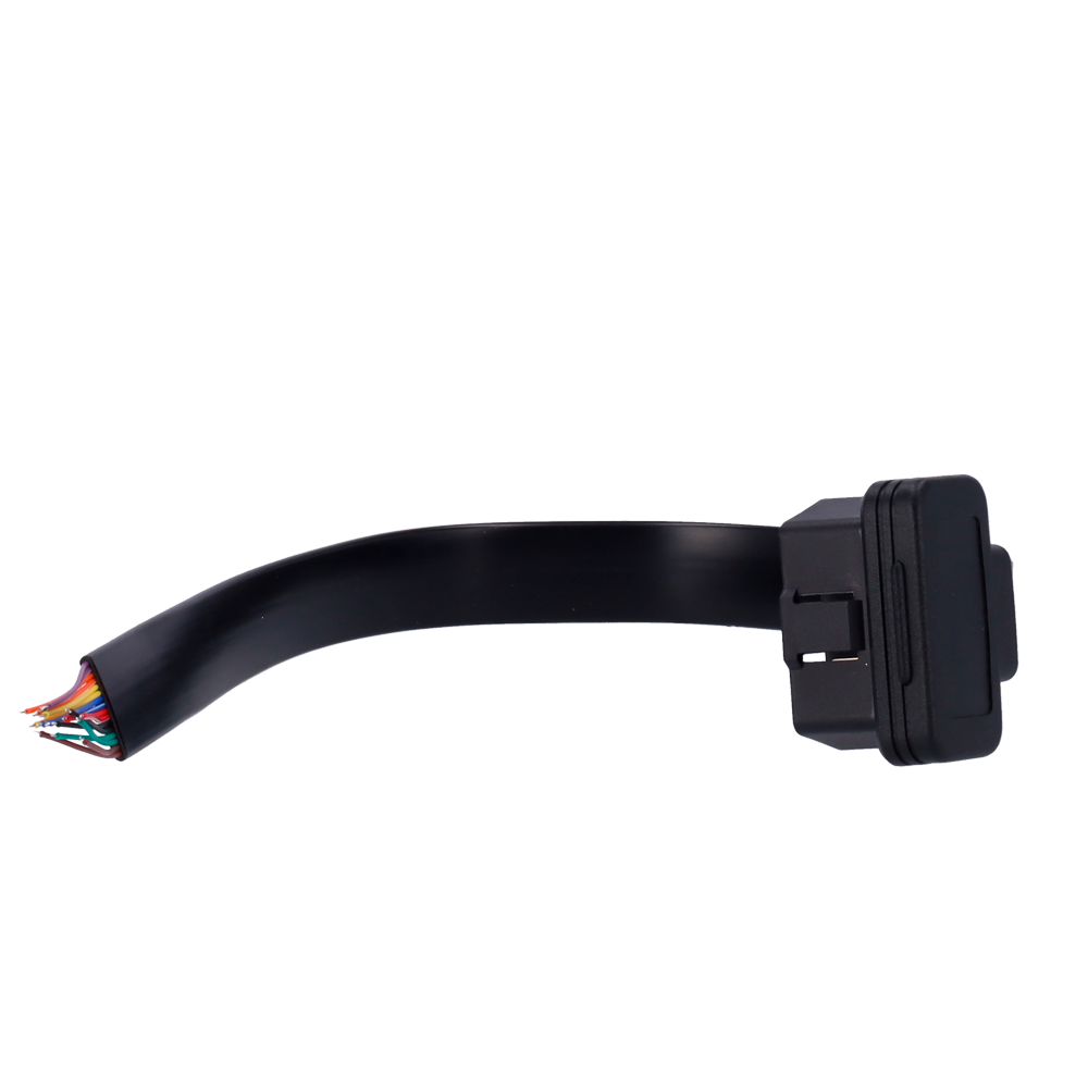 Kabel OBD2 Han - 16 pins - Længde 30cm - Lav profil - Til lodning - Sort farve