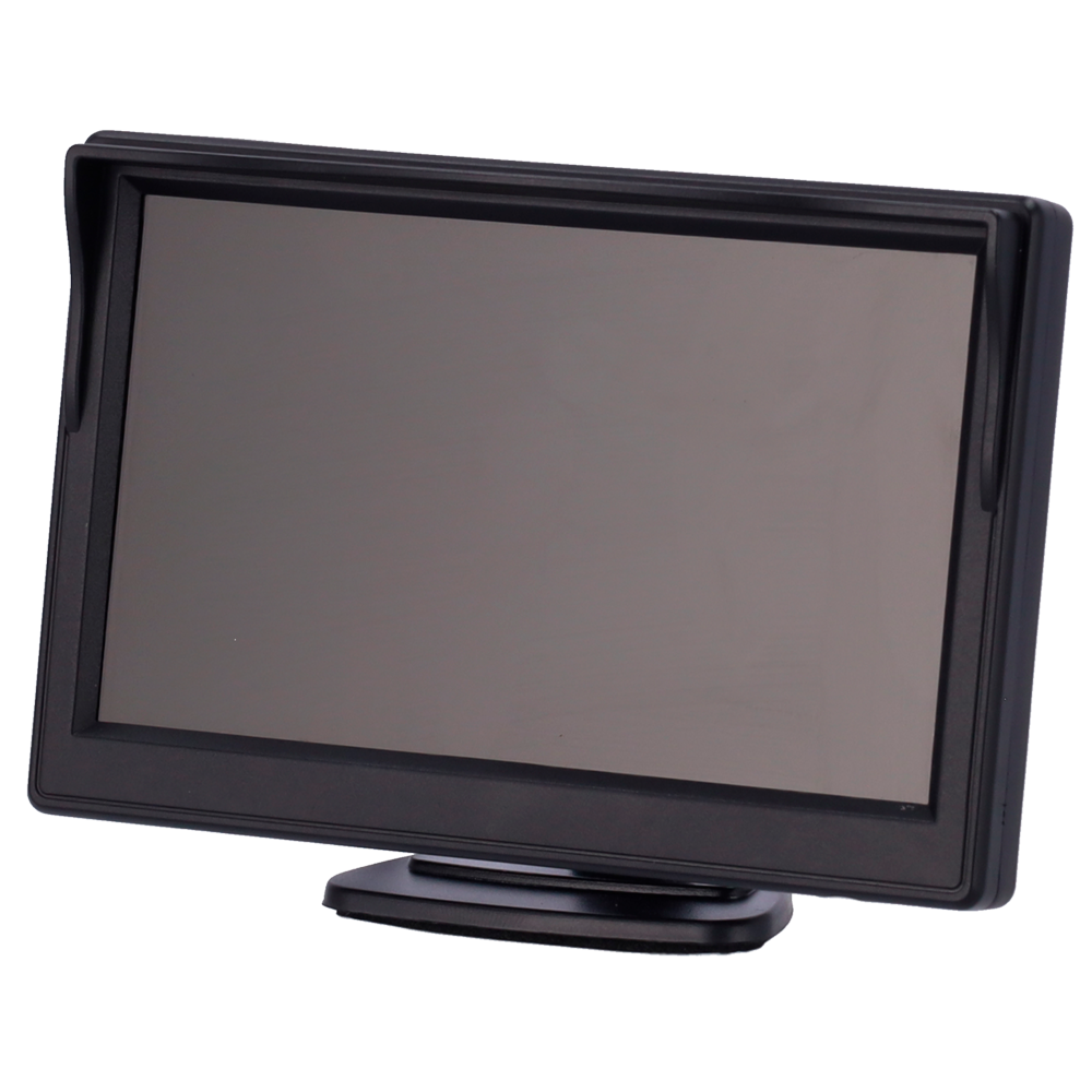 LCD monitor 5" Analog - Streamax kompatibel - M12 4pins og RCA stik - Strøm 12VDC - Justerbart beslag