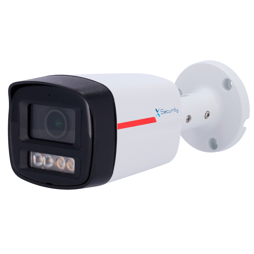 X-Security Bullet IP kamera Wizcolor - 4 Megapixel (2688x1520) | 1/1.8" F1.0 sensor - Linse 2,8mm / Hvide LED 50m - WDR 120dB | Indbygget mikrofon - WizSense, med menneske- og køretøjsklassificering - MicroSD 256GB IP67