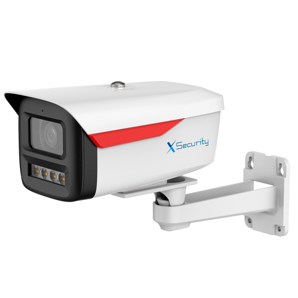 X-Security IP Bullet Kamera med Wizcolor beslag - 4 Megapixel (2688x1520) | 1/1.8" F1.0 Sensor - Linse 3.6mm / White LED 50m - WDR 120dB | Indbygget mikrofon - WizSense, med menneske- og køretøjsklassificering - MicroSD 256GB IP67