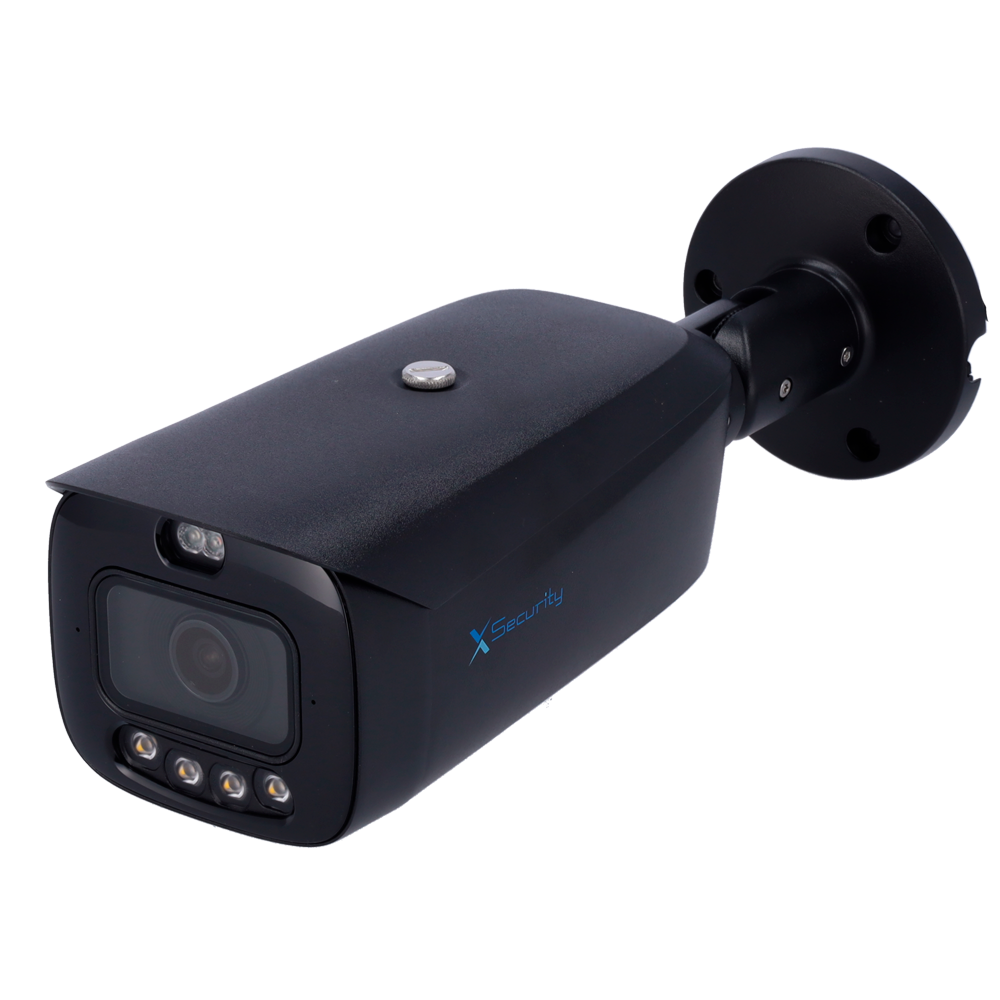 Bullet IP Kamera 4 Megapixel Wizcolor - 1/1.8" Progressive Scan CMOS - Linse 2.8 mm | IR+hvidt lys 50 m - WDR | Integreret mikrofon - Intelligente funktioner | IP67 - Sort farve