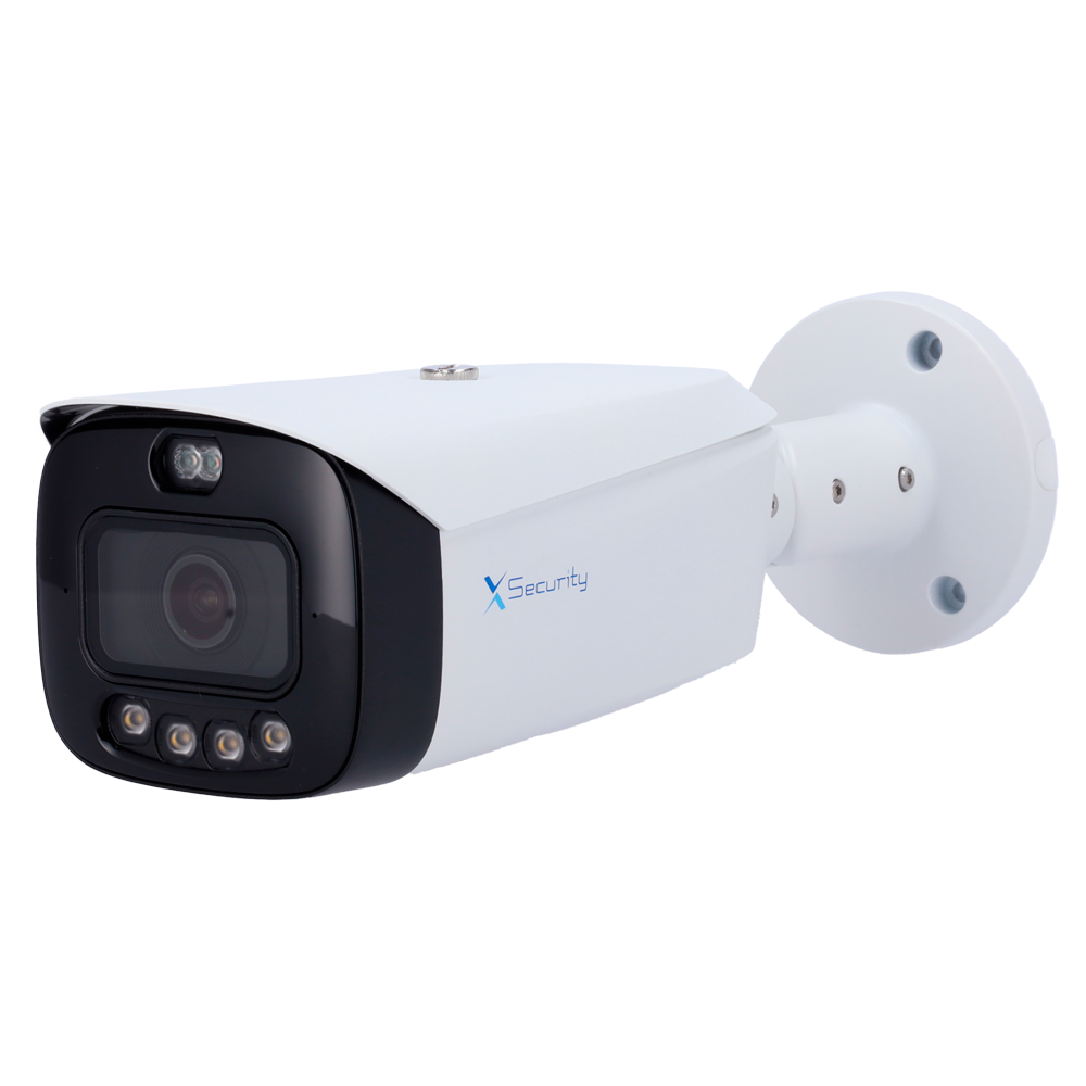 Bullet IP Kamera 8 Megapixel Wizcolor - 1/1.8" Progressive Scan CMOS - Linse 2.8 mm | IR+hvidt lys 50 m - WDR | Integreret mikrofon - Intelligente funktioner | IP67 - Hvid farve