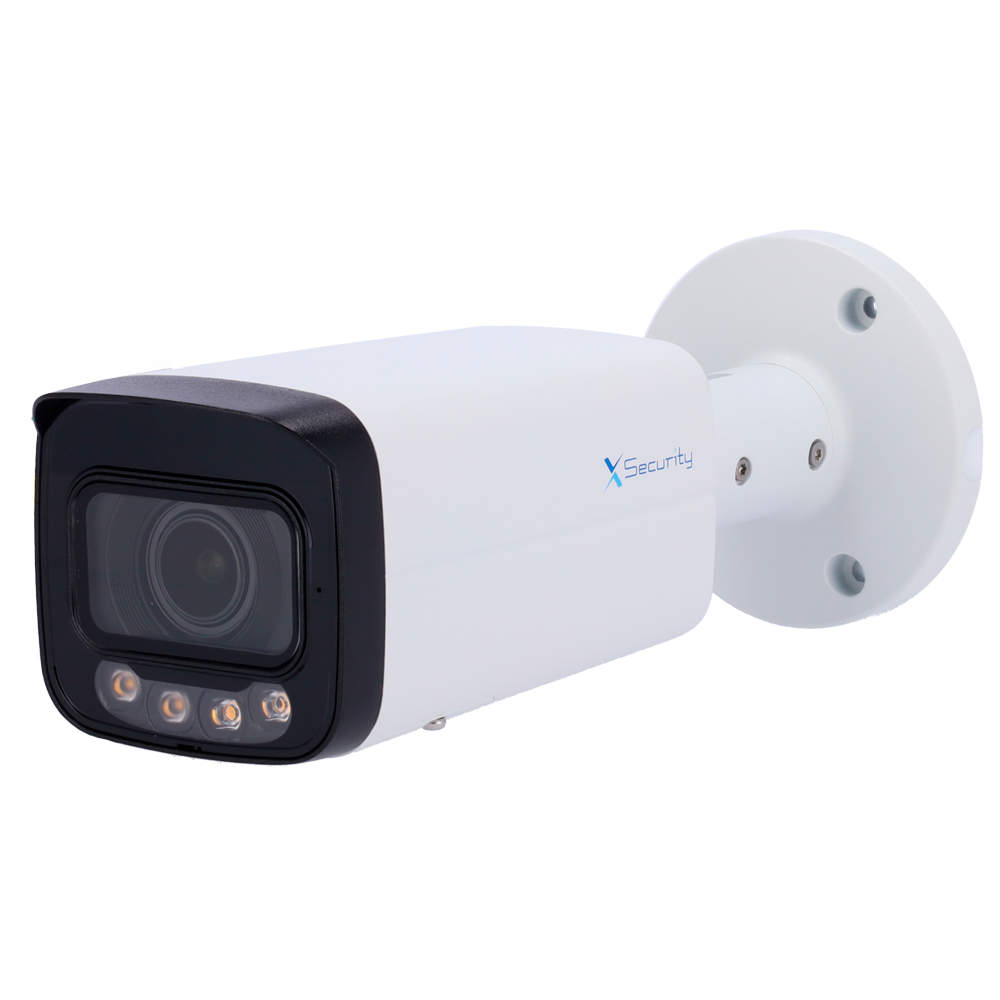 X-Security IP Bullet Kamera - 4 Megapixel (2688x1520) - 2.7~13.5mm Motoriseret Objektiv - WDR 120dB | Dual Light(IR 60m og Hvidt Lys 60m) - WizSense, med menneske- og køretøjsklassifikation - 256GB / IP67 MicroSD