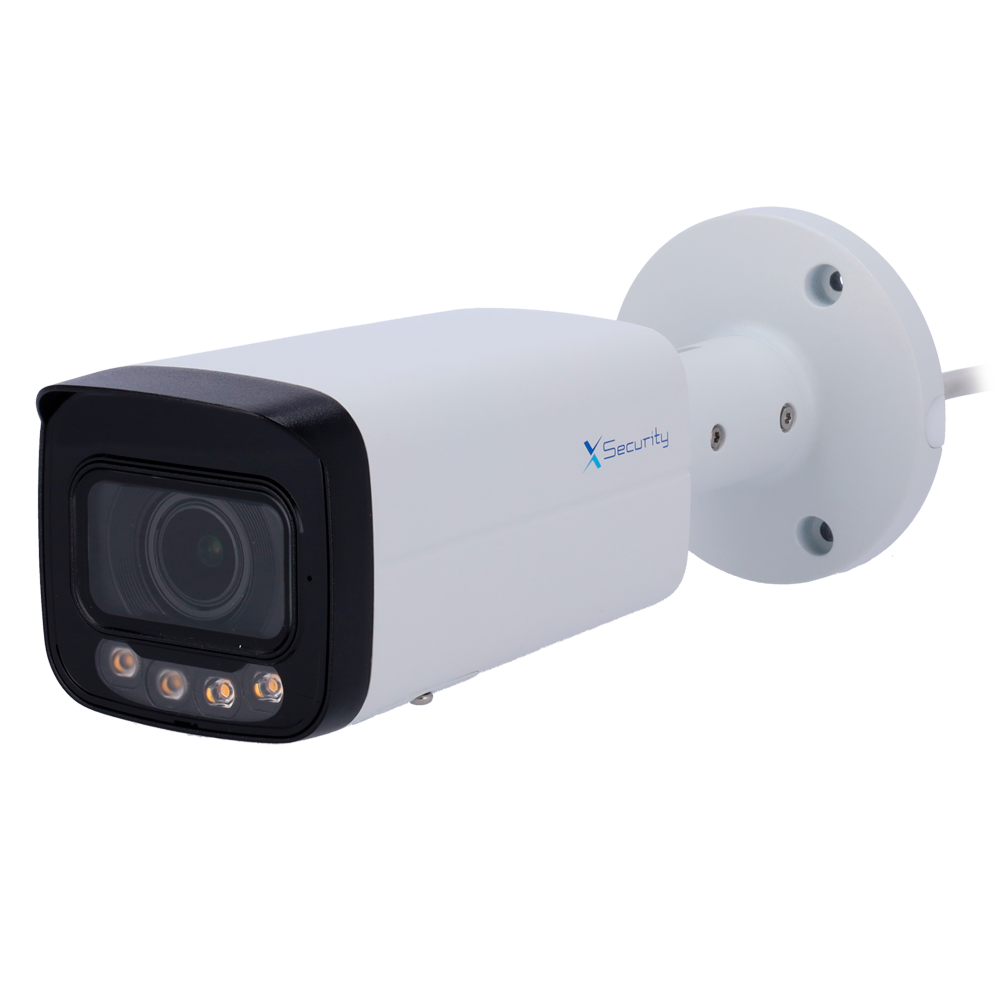 X-Security IP Bullet Kamera - 6 Megapixel (3288x1850) - 2.7~13.5mm Motoriseret Objektiv - WDR 120dB | Dual Light (IR 60m og Hvidt Lys 60m) - WizSense, med menneske- og køretøjsklassifikation - MicroSD | IP67 | PoE | SMD Plus