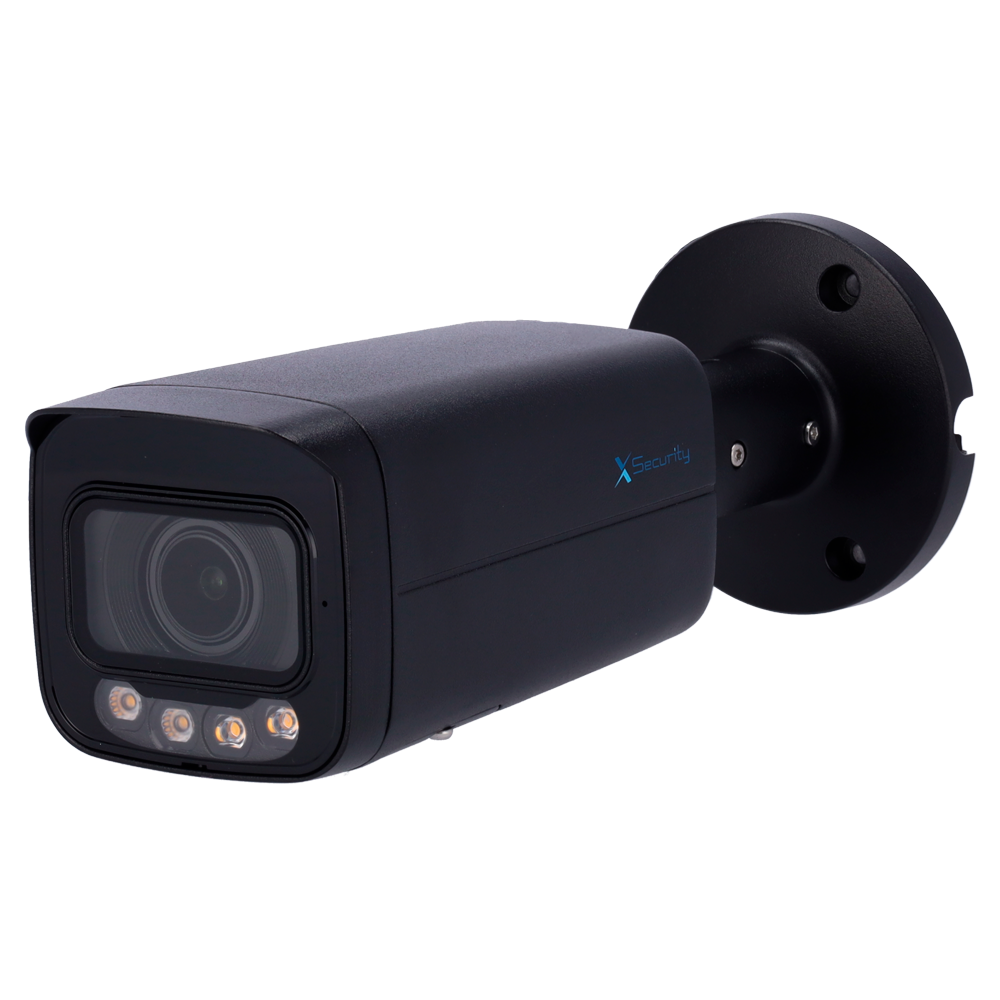 X-Security IP Bullet Kamera - 8 Megapixel (3840x2160) - 2.7~13.5 mm Motoriseret Objektiv - WDR 120dB | Dual Light (IR 60m og Hvidt Lys 60m) - WizSense, med menneske- og køretøjsklassifikation - MicroSD | IP67 | PoE | SMD Plus