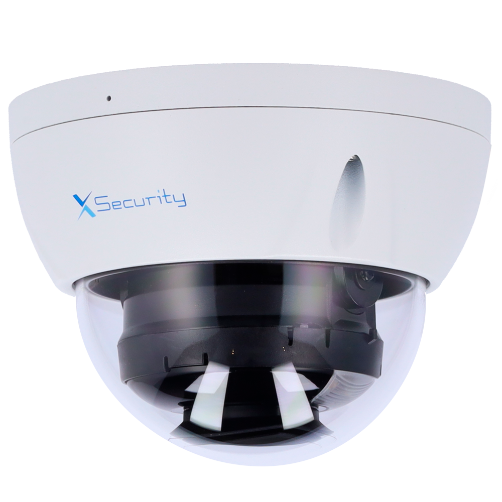X-Security IP Dome Kamera - 6 Megapixel (3288x1850) - 2.8mm fast linse - WDR 120dB | Dual Light(IR 30m og White Light 30m) - WizSense, med menneske og køretøj klassificering - MicroSD 256GB / IP67 & IK10