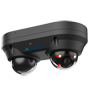 X-Security Dual Dome IP Kamera - 2x 4 Megapixel (2560x1440) - 2x Fast Linse 2.8mm - WDR 120dB | Dual Light(IR 30m og White Light 20m) - WizSense, med menneske- og køretøjsklassifikation - MicroSD 256GB / IP67 & IK10