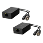 Passiv twisted pair transceiver - Optimeret til HDTVI, HDCVI og AHD - 1 videokanal og strømforsyning - RJ45 (UTP), BNC og Jack forbinder - Rækkevidde: 200 ~ 400 m - 2 enheder, sender og modtager
