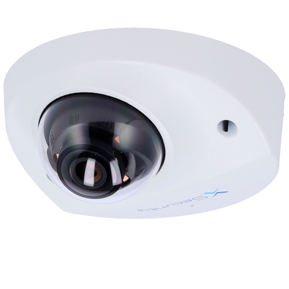 X-Security Mini Dome IP Kamera - 4 Megapixel (2688x1520) - 2.8mm fast linse - WDR 120dB | Dual Light(IR 30m og White Light 30m) - WizSense, med menneske- og køretøjsklassifikation - MicroSD 256GB / IP67 & IK10