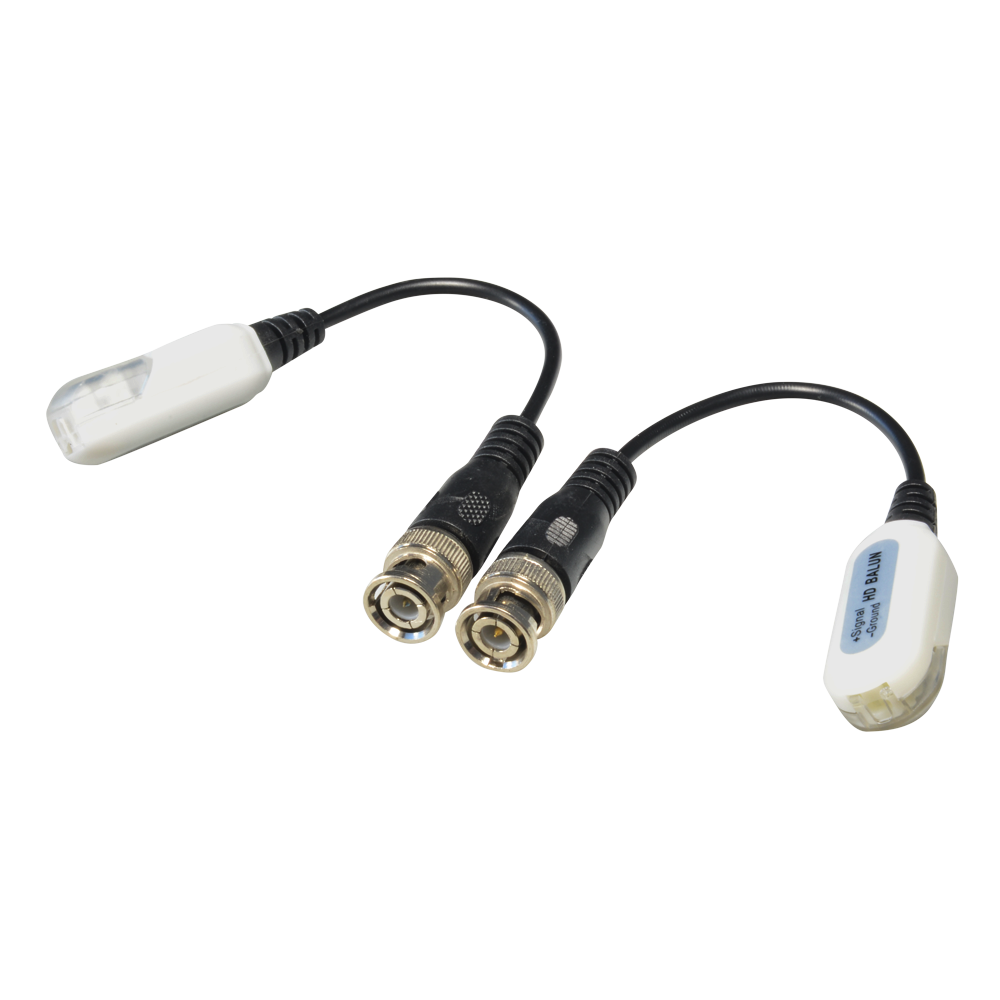 SAFIRE UTP passiv transceiver - Optimeret til HDTVI / HDCVI / AHD - 1 videokanal - Passiv, 2-pins forbinder - Rækkevidde: 200 ~ 400 m - 2 enheder | Hurtig forbindelse
