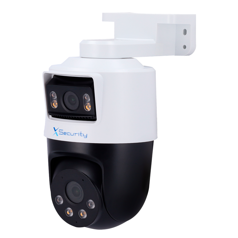 X-Security Wizcolor PT IP kamera - Opløsning fast linse og PT 2 MP (1920x1080) - Fast linse 3.6 mm | PT linse 3.6 mm - Hvidt lys 30m | WDR 120dB | Integreret mikrofon - WizSense med person- og køretøjsklassificering - MicroSD slot 256 GB IP66 PoE | SMD