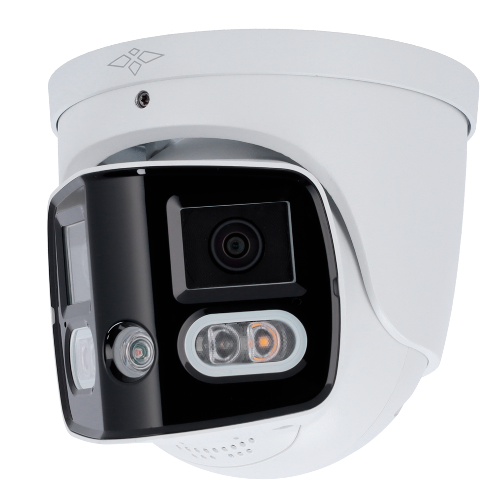 X-Security Turret IP kamera 8 Megapixel - Active Deterrence | SMD 4.0 - 2 linser 2.8 mm / Dual Light 20m - WDR 120 dB | Indbygget mikrofon og højttaler - PoE | H.265 - Intelligente funktioner