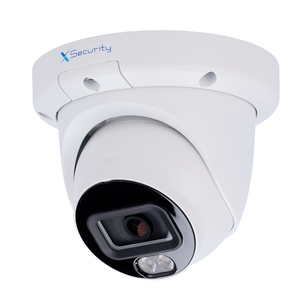 X-Security IP Turret Kamera - 4 Megapixel (2688x1520) - 2.8 mm linse - WDR 120dB | IR og hvidt lys rækkevidde 50 m - WizSense, med menneske- og køretøjsklassificering - MicroSD | IP67 | PoE | Integreret mikrofon
