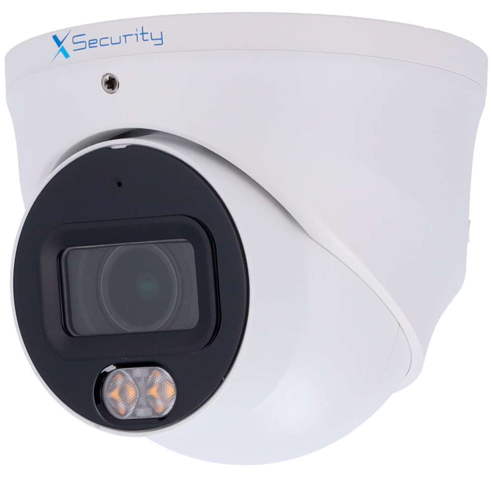 X-Security Turret Wizcolor IP kamera - 6 Megapixel (3288×1850) | 1/1.8" F1.0 Sensor - Linse 2.8 mm | White light 30 m - WDR 120 dB | Integreret Mikrofon - WizSense, med menneske- og køretøjsklassifikation - MicroSD 256 GB | IP67 | PoE