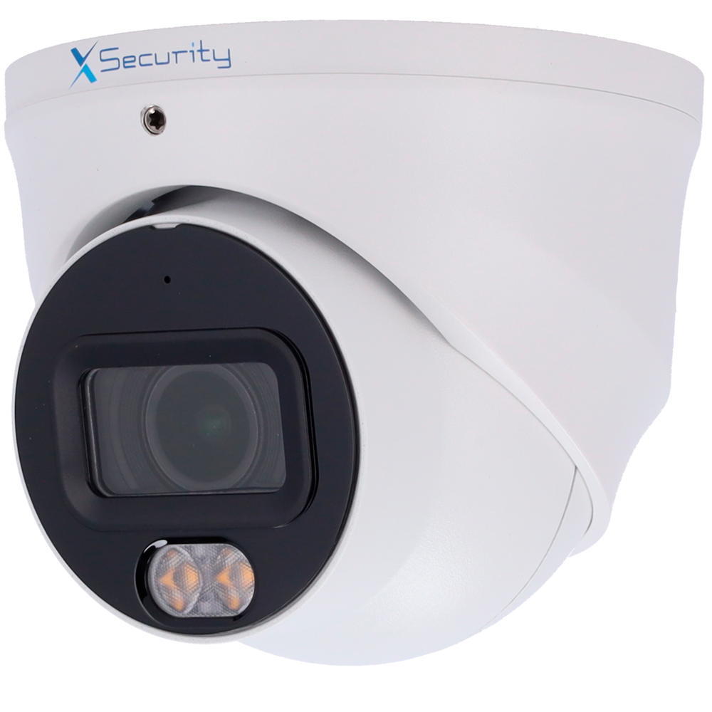 X-Security Turret Wizcolor IP kamera - 8 Megapixel (3840×2160) | 1/1.8" F1.0 Sensor - Linse 2.8mm | White light 30m - WDR 120dB | Indbygget mikrofon - WizSense, med menneske- og køretøjsklassifikation - MicroSD 256GB IP67