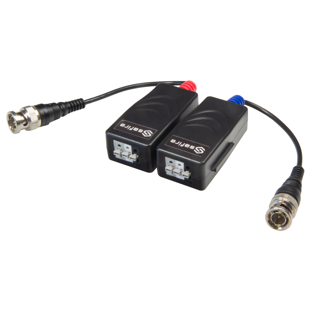 Passiv twisted pair transceiver - 4N1 (HDTVI / HDCVI / AHD / CVBS) - 1 videokanal - Passiv, 2-bens stik - Rækkevidde: 190 ~ 440 m - 2 enheder