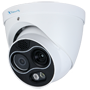 X-Security Turret Dual IP termisk kamera - 256x192 VOx | Linse 2 mm | Følsomhed ≤ 40mK - Optisk sensor 1/2.7" 4 MP | 2 mm linse - WizSense med person- og køretøjsklassifikation - Røg- og varmedetektering - Audio | Alarmer | MicroSD | PoE