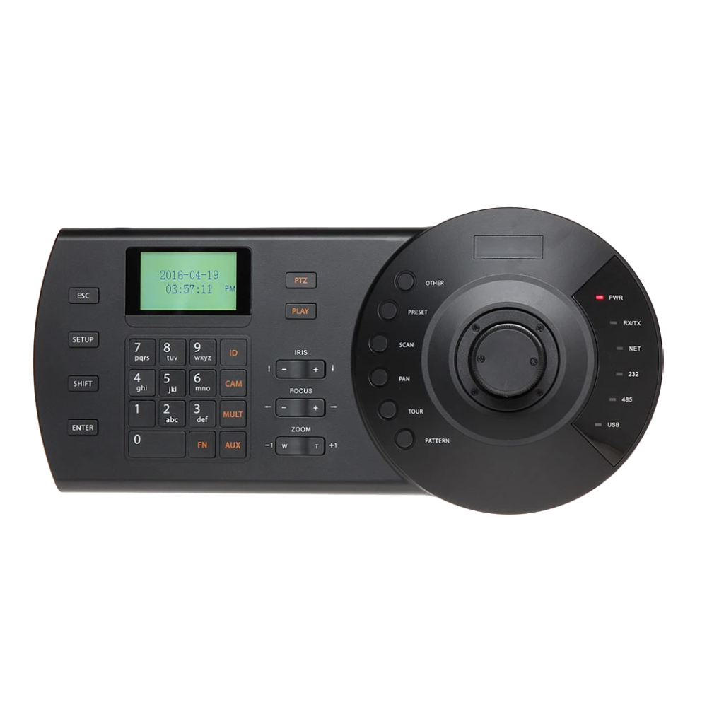 X-Security IP Kontroltastatur - LCD skærm - Forbindelse RS485 / RS422 / RJ45 / RS232 - Joystick 3 akser