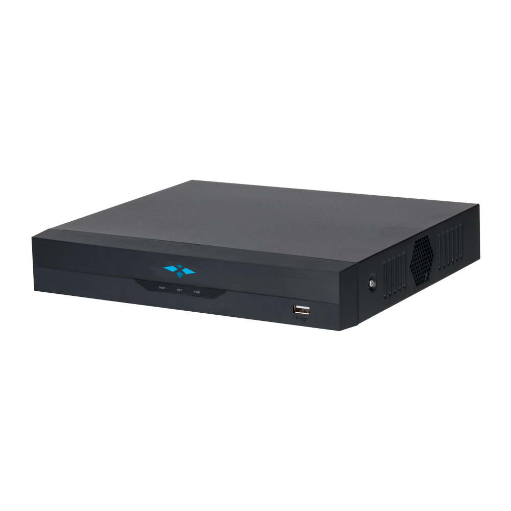 X-Security WizSense AI IP Recorder - 4 CH IP video - Maksimal optagelsesopløsning 12 Mpx - Båndbredde 80 Mbps - Full HD HDMI og VGA Output - Understøtter 1 harddisk
