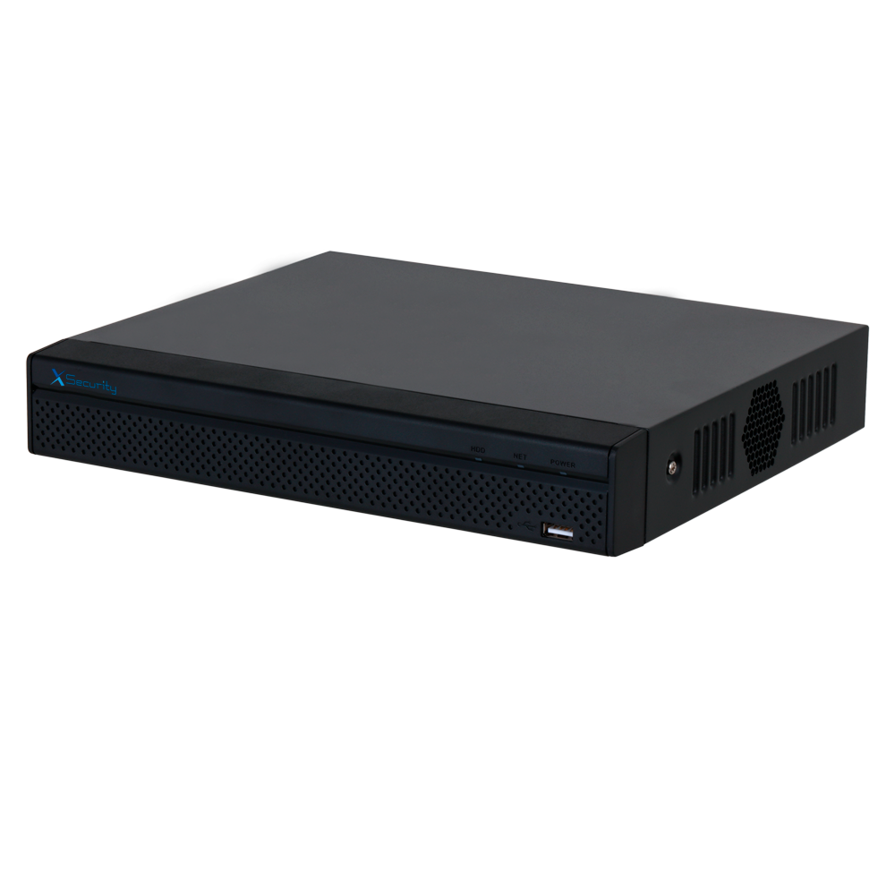X-Security AI IP Optager - 8 CH IP video - Maksimum optagelse opløsning 12 Mpx - Båndbredde 80 Mbps - Full HD HDMI og VGA Output - Understøtter 1 harddisk