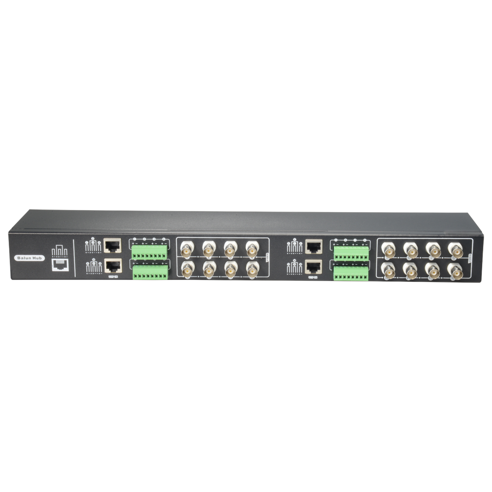 Video Balun 4N1 (HDTVI, HDCVI, AHD y CVBS) - 16 passive kanaler - Inkluderer 16 BA612P-HAC - BNC og RJ45 tilslutning - Rækkevidde: 180 ~ 440 m