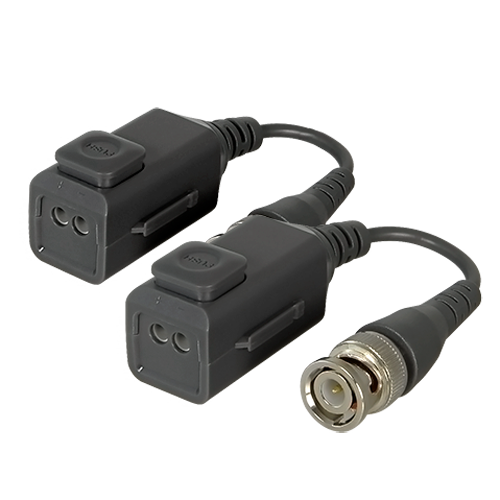 SAFIRE passiv twisted pair transceiver med Splicing Button - Optimeret til HDTVI, HDCVI, AHD og CVBS - 1 videokanal - Passiv, 2-bens stik - Rækkevidde: 150 ~ 500 m - 2 enheder