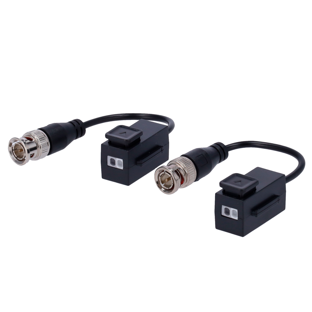 SAFIRE UTP passiv transceiver - Optimeret til HDTVI, HDCVI, AHD og CVBS - 1 videokanal - Passiv, 2-bens stik - Rækkevidde: 150 ~ 450 m - Opløsning 4K, 4Mpx, 3Mpx, 1080p, 720p