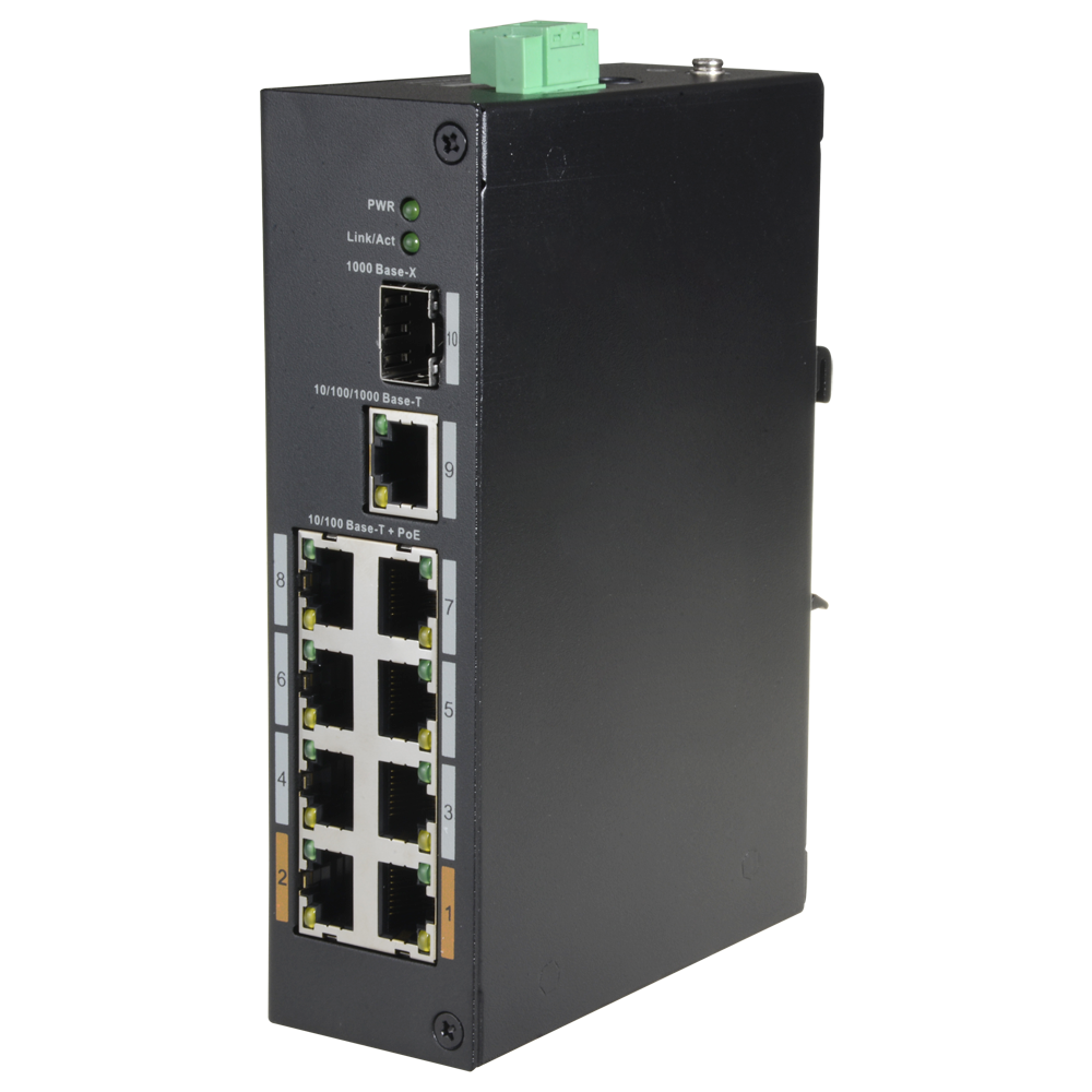 X-Security PoE Switch - 8 PoE port(s) + 1 Up-link port(s) - Hastighed 10/100Mbps - Effekt 30 W per port - Total maksimal effekt 96 W - Norm IEEE802.3at (PoE) / af (PoE+)