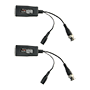SAFIRE UTP passiv transceiver - 4N1 (HDTVI, HDCVI, AHD og CVBS) - 1 videokanal og strømforsyning - Stik RJ45, BNC og Jack - Rækkevidde: 190 ~ 440 m - 2 enheder