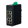 X-Security PoE Switch DIN Skinne - 4 PoE porte RJ45 + 1 RJ45 port + 2 SFP - Hastighed 10/100/1000Mbps - 90W porte 1-2 / 30W porte 3-4 / Maksimum 120W - PoE/PoE+/Hi-PoE / Op til 250m / PoE Watchdog - VLAN/STP/RSTP/ERPS/LACP/StaticLAG/IGMP Snooping