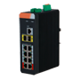 X-Security PoE Switch DIN Skinne - 8 PoE RJ45 + 2 SFP porte - Hastighed 10/100/1000Mbps - 90W porte 1-2 / 30W porte 3-8 / Maksimum 120W - PoE/PoE+/Hi-PoE / Op til 250m / PoE Watchdog - VLAN/STP/RSTP/ERPS/LACP/StaticLAG/IGMP Snooping