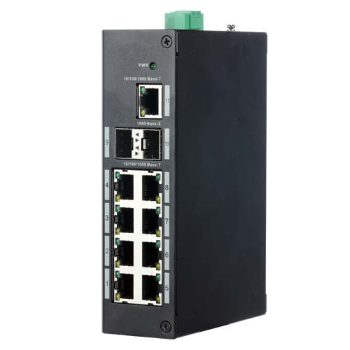 Industriel Switch X-Security - 8 RJ45 porte + 2 SFP porte + 1 RJ45 port - Hastighed 10/100/1000Mbps - 2x HiPoE + Porte 6x PoE+ Porte - Total PoE effekt 120W - DIN Skinne Installation