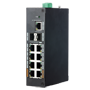 Industriel Switch X-Security - 8 RJ45 porte + 2 SFP porte + 1 RJ45 port - Hastighed 10/100/1000Mbps - 2x HiPoE + Porte 6x PoE+ Porte - Total PoE effekt 120W - DIN Skinne Installation