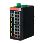 X-Security PoE Switch DIN Skinne - 16 PoE RJ45 + 4 SFP porte - Hastighed 10/100/1000Mbps - 90W porte 1-2 / 30W porte 3-8 / Maksimum 240W - PoE/PoE+/Hi-PoE / Op til 250m / PoE Watchdog - VLAN/STP/RSTP/ERPS/LACP/StaticLAG/IGMP Snooping