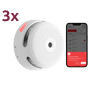 Pakke med 3 mini selvstændige røgdetektorer X-Sense - Forbindelse med SBS50 HUB til APP kommunikation - Tillader forbindelse af 50 detektorer i samme netværk - Batterilevetid 5 år (udskiftelig) - Alarm 85 dB ved 3m - Certificeret EN 14604