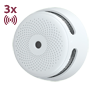 Pakke med 3 mini selvstændige røgdetektorer X-Sense - WiFi kommunikation 2,4GHz - Forbindelse via APP - Batterilevetid 1 år (udskiftelig) - Alarm 85 dB ved 3m - Certificeret EN 14604