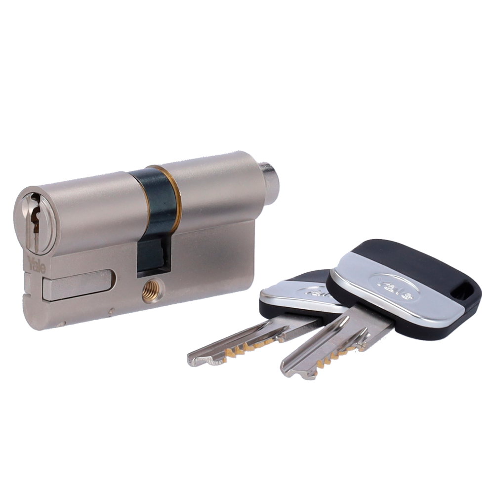 Justerbar dobbelt kobling cylinder - Anti-bump, dirkning og boring - Egnet til YALE-LINUS-L2 - 6 stift system - Mål fra 30 x 30 mm til 60 x 65 mm - Inkl. 2 fysiske nøgler
