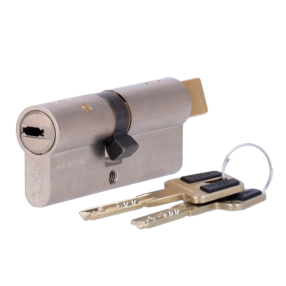 Højsikkerhed dobbelt kobling cylinder - Anti-bump, dirkning, boring og brud - Egnet til YALE-LINUS-L2 - System med 7 aktive stifter og 2 sensorer - Mål 40 (indre) x 35 (ydre) mm - Inkl. 2 fysiske nøgler