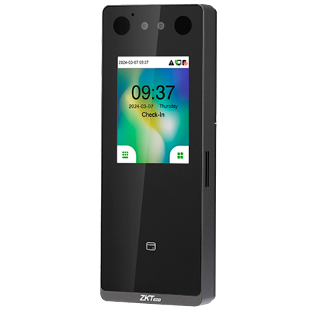 Tids- og møderegistrering og simpel adgangskontrol IP65 - Ansigtsgenkendelse, EM-kort og PIN - 3.000 ansigter | 150.000 records - 2.8" TFT touchscreen, TCP/IP, USB og relæ - Software Attendance: GoTime Cloud
