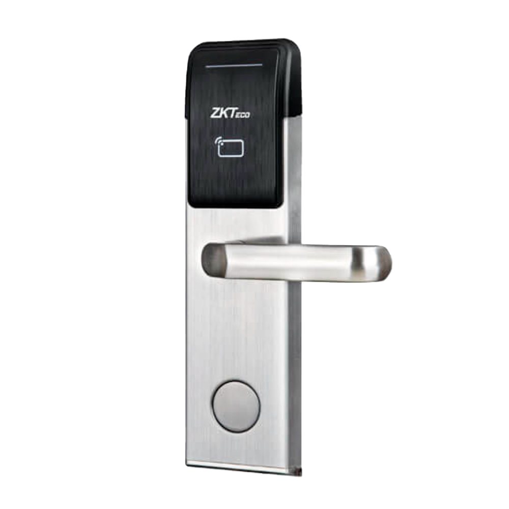 Online hotellås - Åbning med MF-kort - Backset 70 mm | Højreåbnende - Selvstændig 4 x AA batterier - Nødcylinder - Administration med ZKBio CVSecurity software