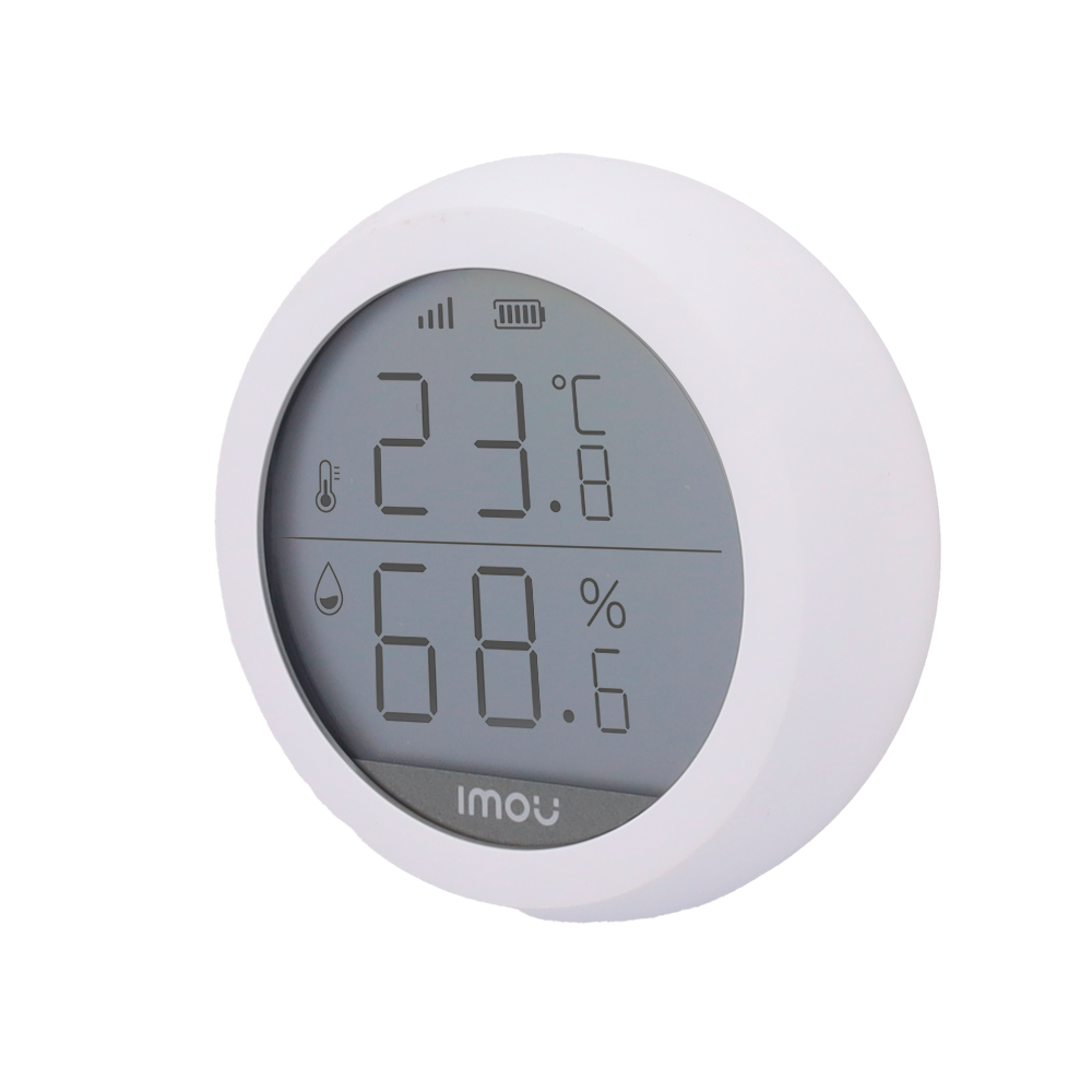 Imou Fugtigheds- og temperatursensor - Indbygget LCD-display - Zigbee 3.0 - Høj præcision - Kræver HUB - Velegnet til indendørs brug