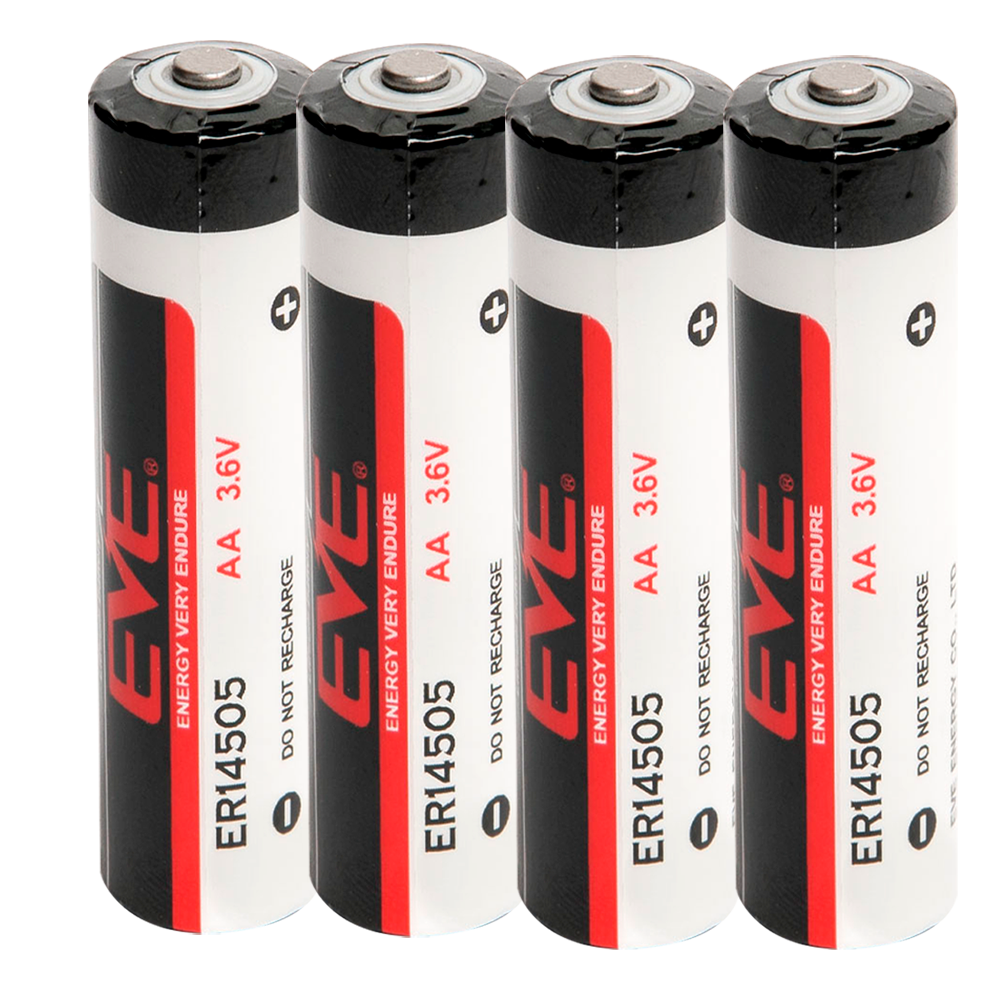 EVE - AA batteri / ER14505 - Lithium. Spænding 3.6 V - Pris pr. batteri. Pakket salg á 4 - Nominel kapacitet 2600 mAh - Kompatibel med katalogprodukter