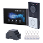 Linux videointercom-kit - 2 ledninger og Wi-Fi | Modertkort og IPS-monitor - Krystalklar tovejslyd - MF-læser, NFC og Bluetooth - 1 relæudgang - Forbindelse via Cloud