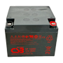 CSB genopladeligt batteri - AGM-blyakkuteknologi - Spænding 12V - Kapacitet 26Ah - Til backup eller direkte brug - Kompatibel med Honeywell kontrolpaneler